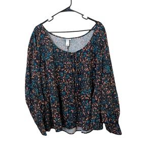 Ava & Viv balloon sleeve peplum top